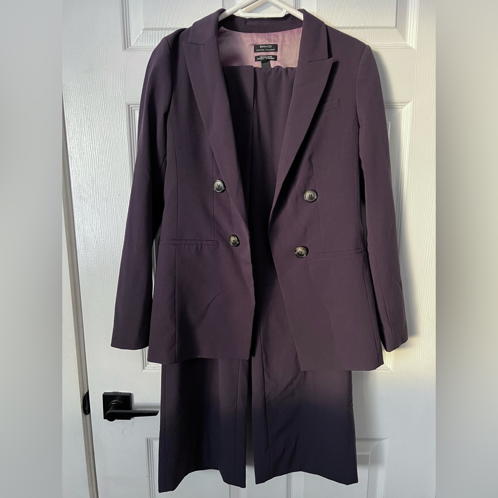 RW&CO. Purple Double-Breasted Pantsuit